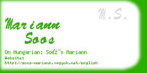 mariann soos business card